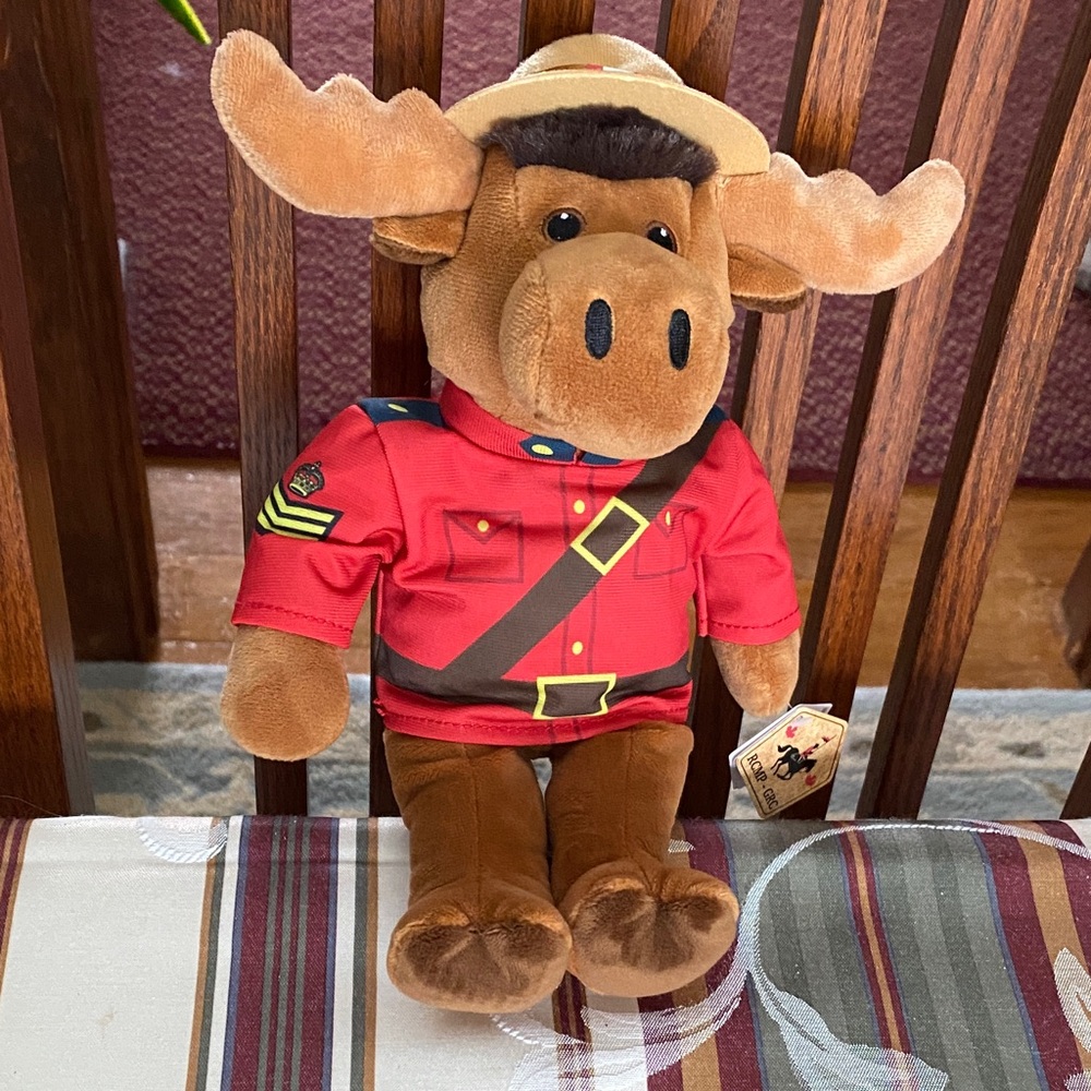 Plush Royal Canadian  Moose Toy in Red Uniform